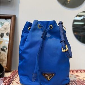 Prada Tessuto Nylon Drawstring Wristlet Pouch